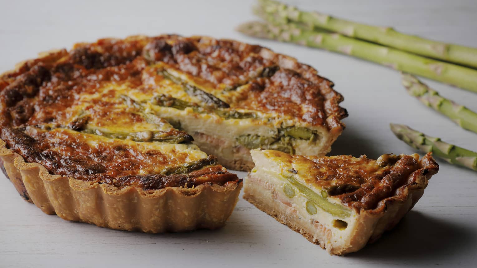Slice of a savoury quiche