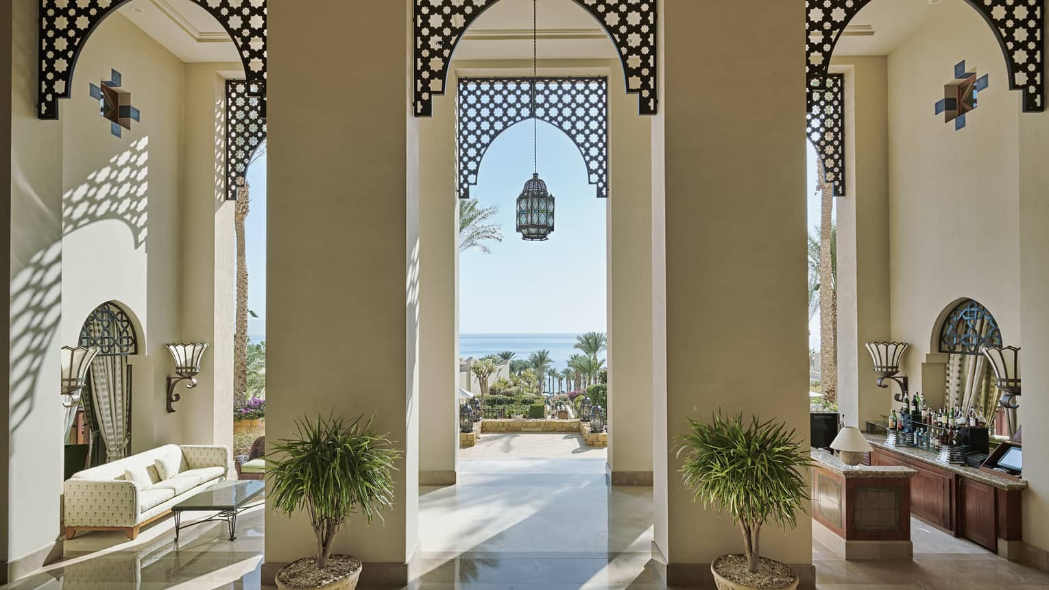 Luxury hotel lobby with elegant interior décor