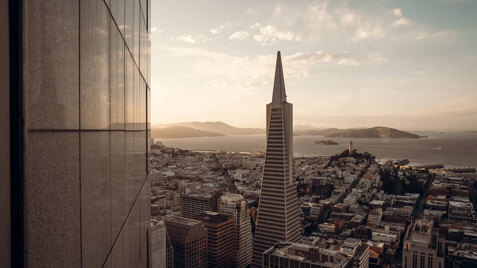 San Francisco city view with bay in the background