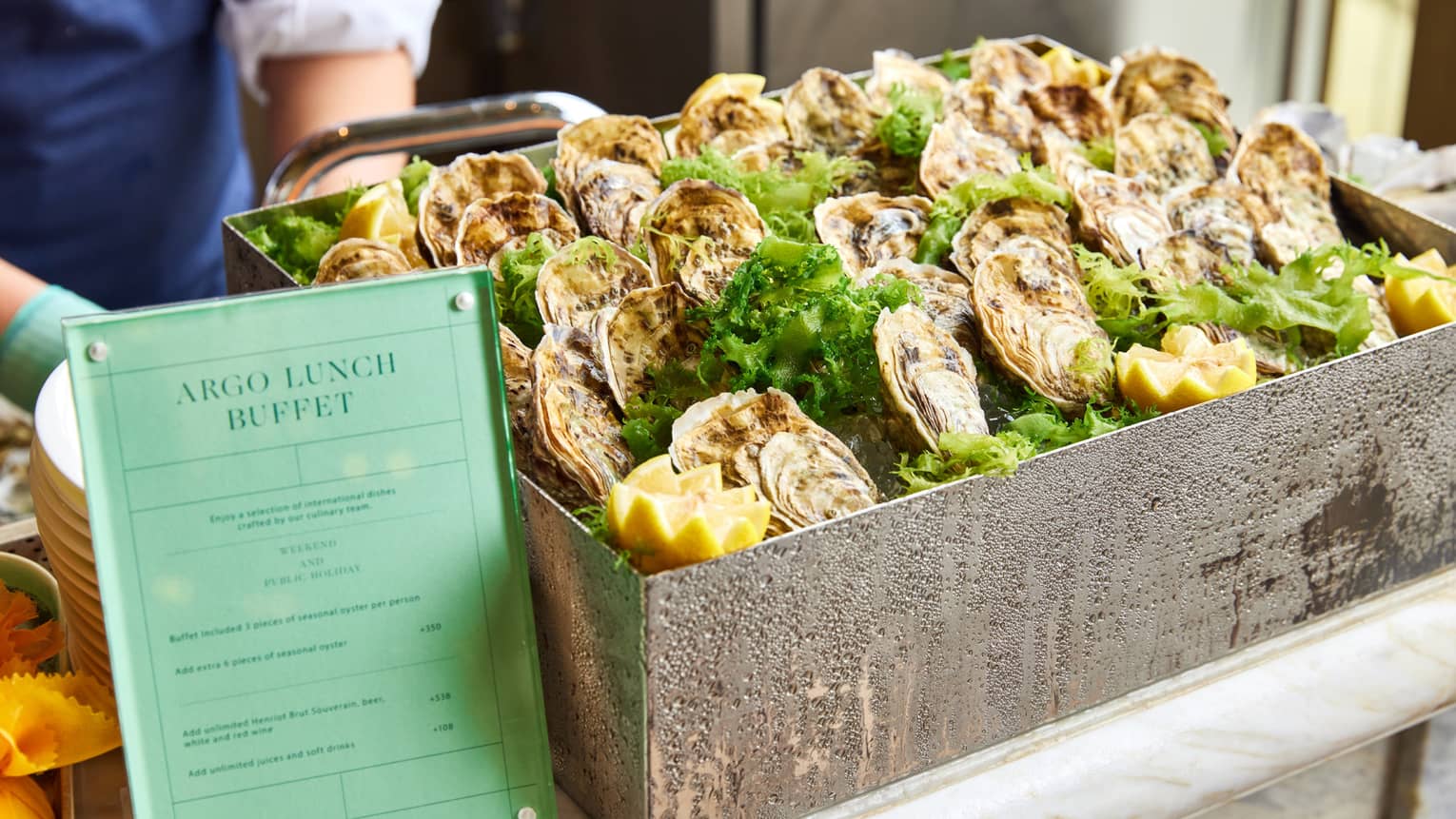 Oysters at lunch buffet