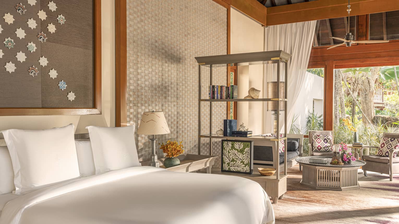 Bedroom with sitting area, opening up to private terrace