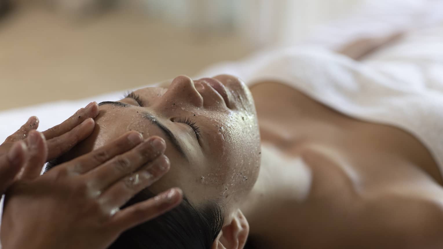 Woman getting a facial