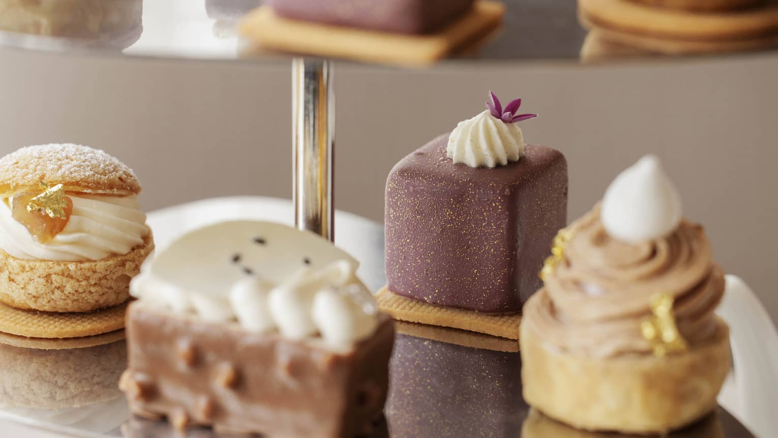 Afternoon tea delights on tiered platter