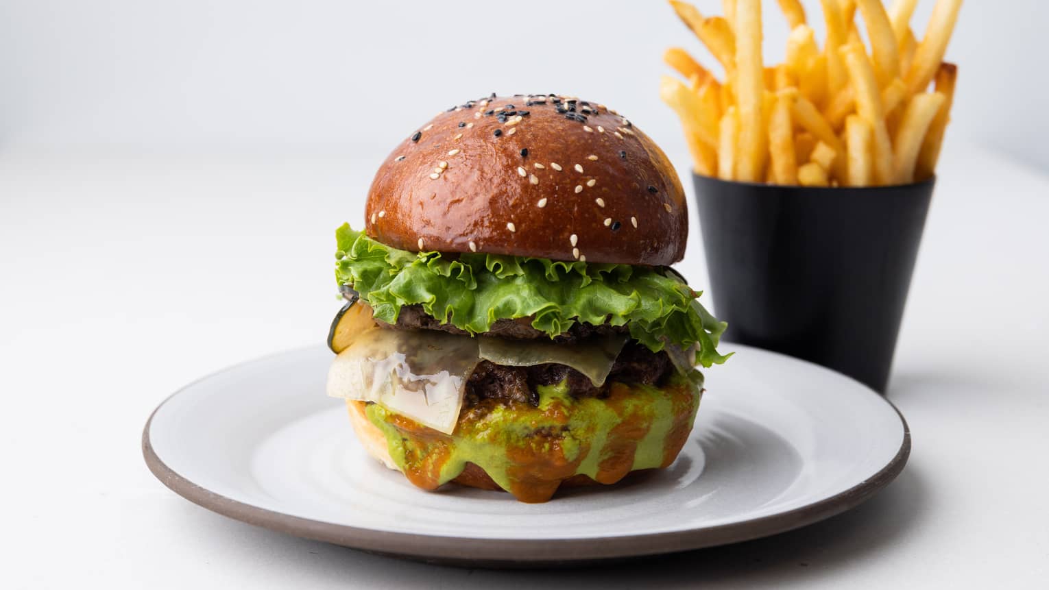 Burger and fries