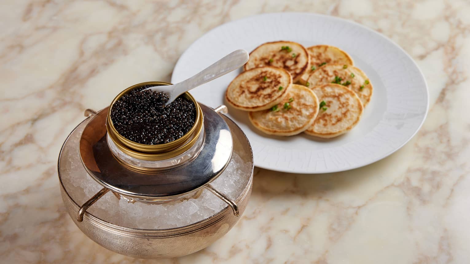 Caviar and blinis