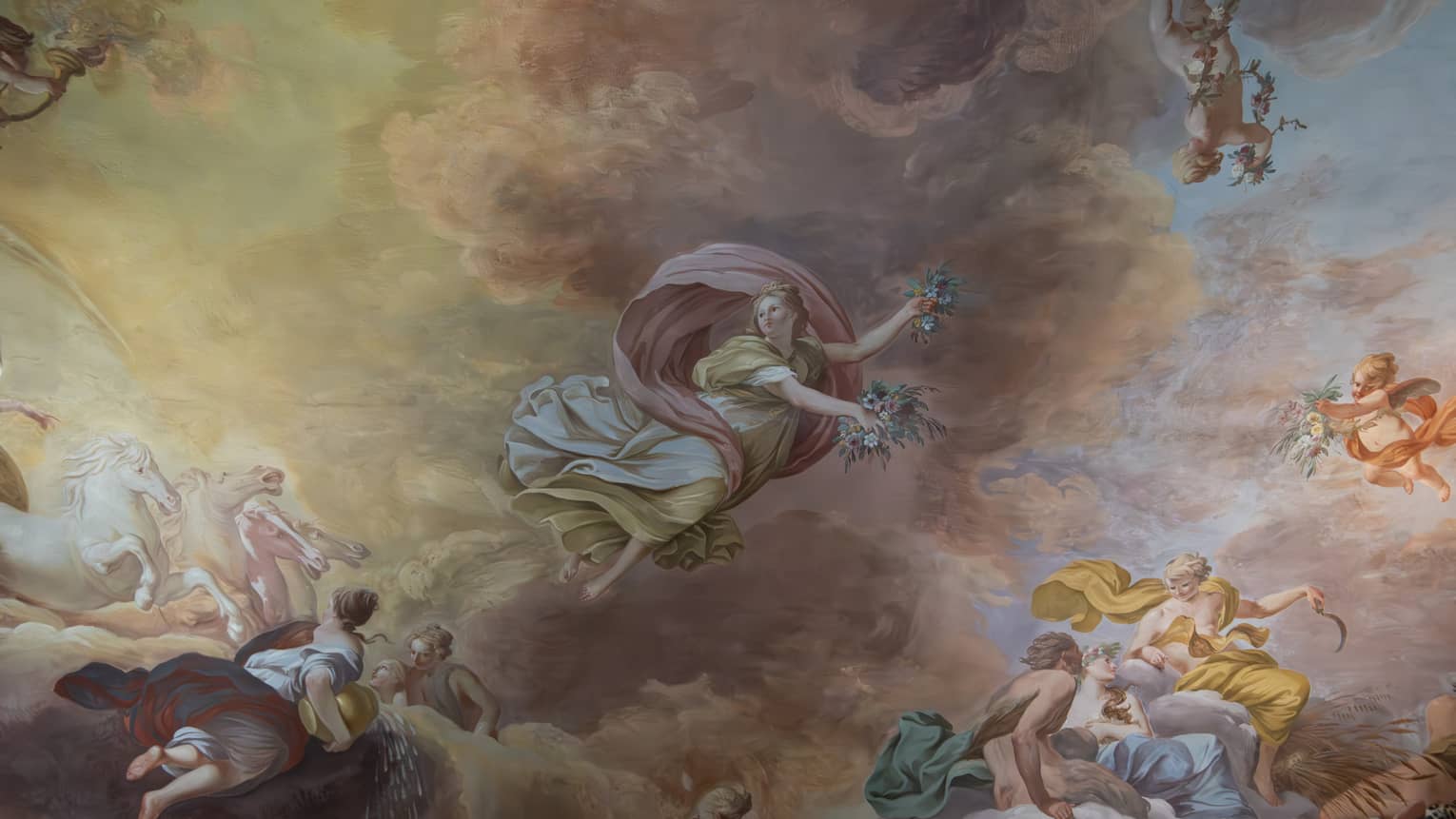 Historic painted ceiling of Presidential Suite at Four Seasons Hotel Florence