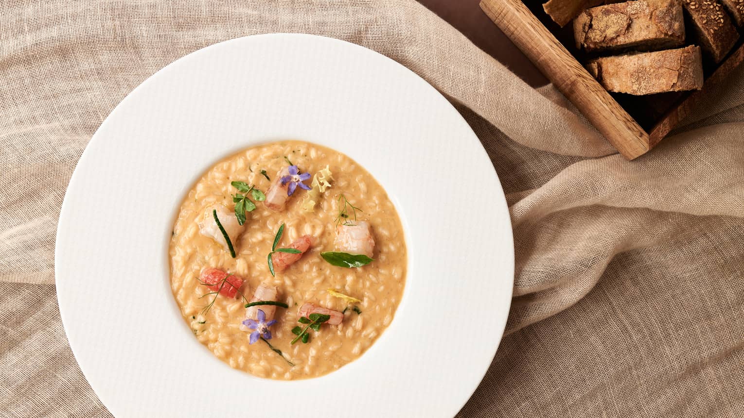 Crustaceans Risotto Carnaroli Gran Riserva and Basil