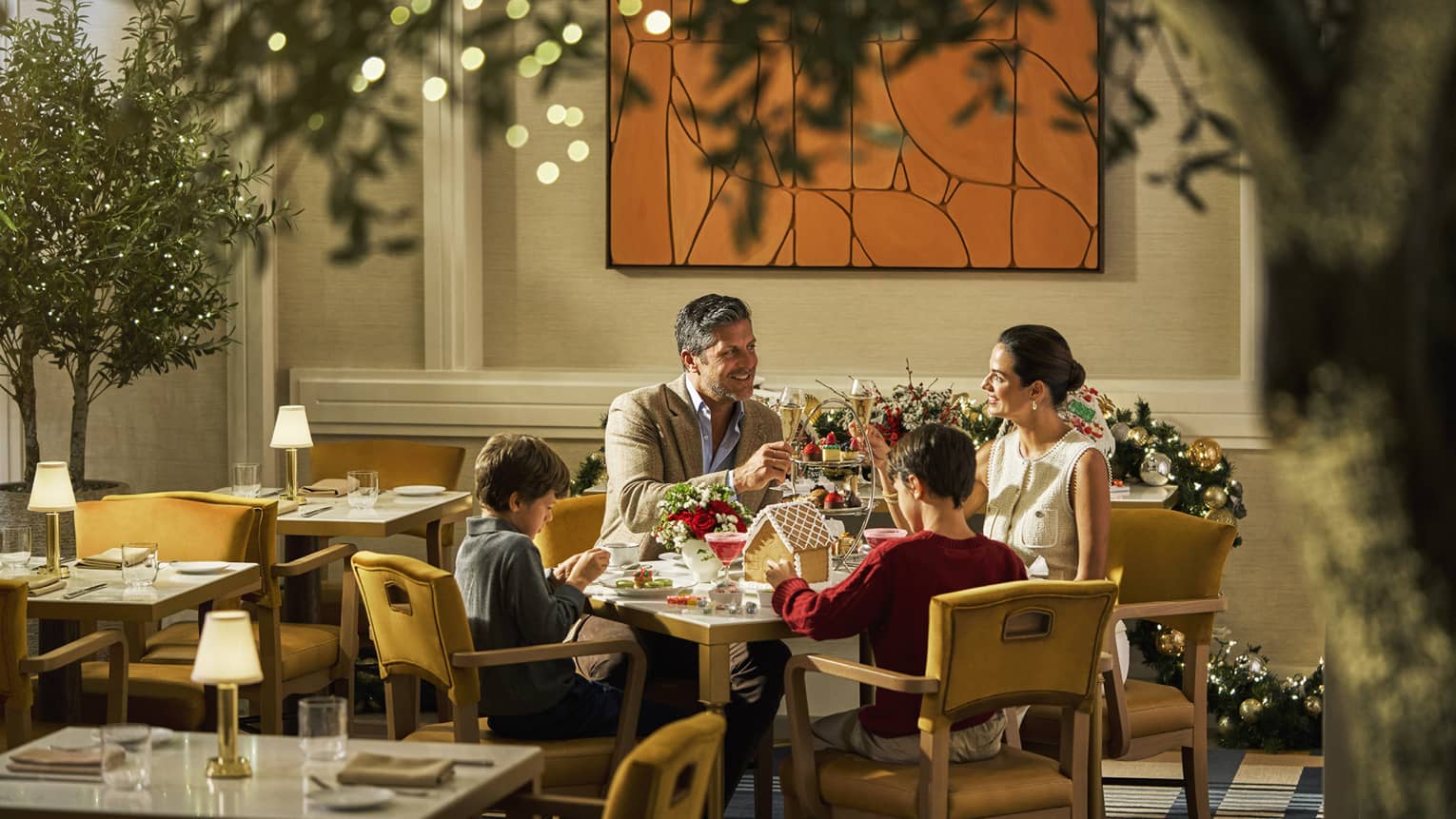 Family at a festive meal