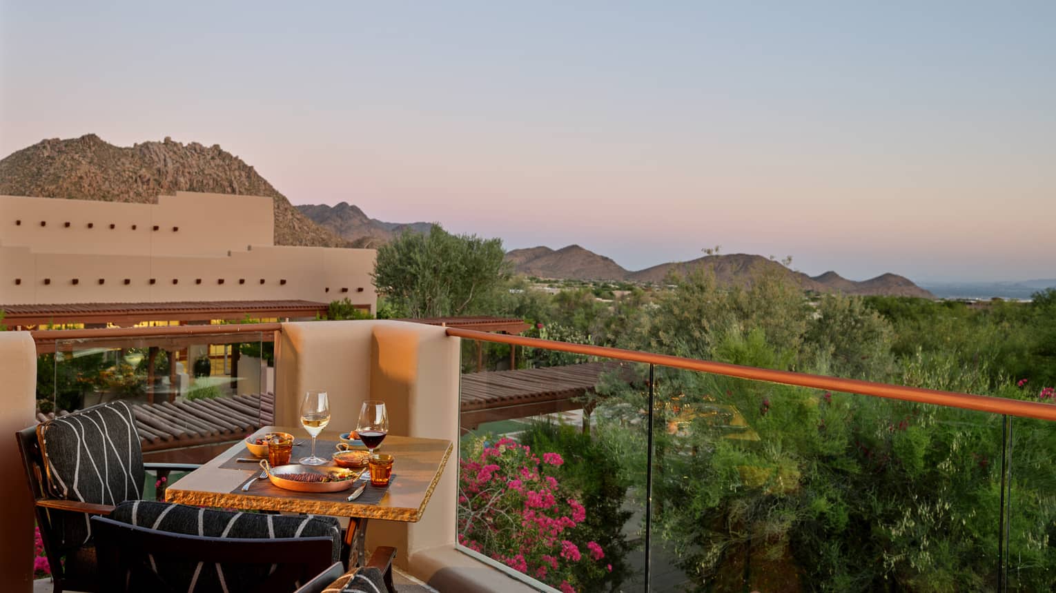 Outdoor terrace and lounge with scenic view at Four Seasons Resort Scottsdale
