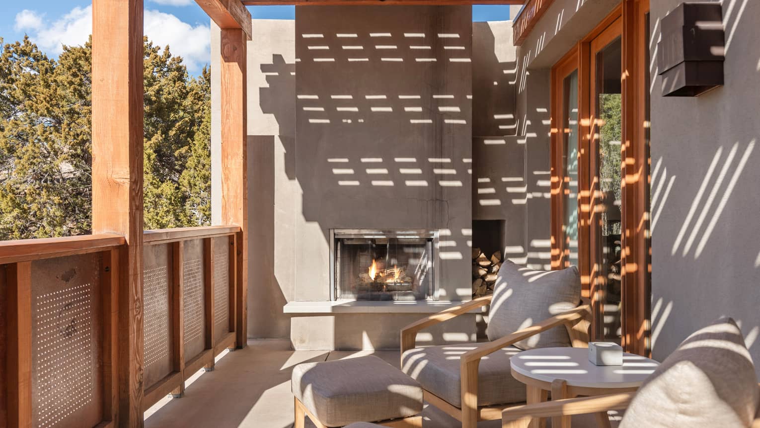 Private terrace at Four Seasons Resort Santa Fe