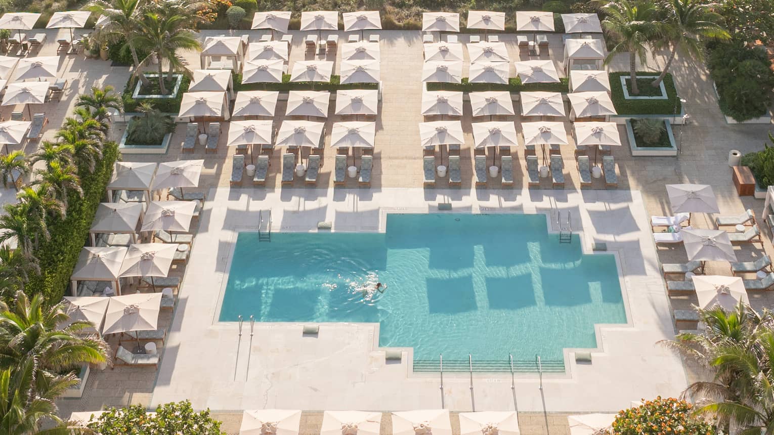 Aerial view of outdoor pool by the beach