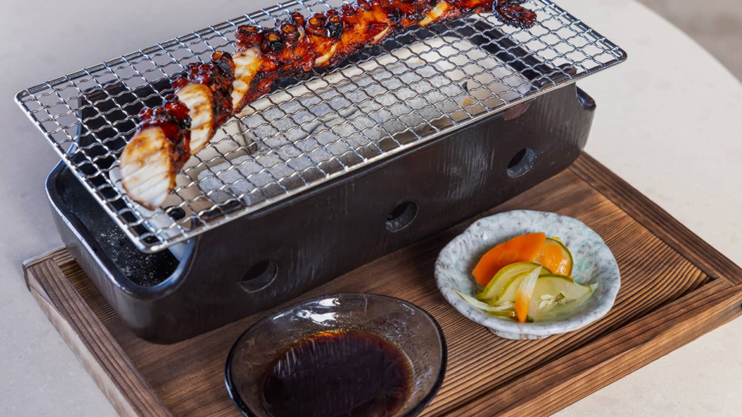 Charcoal BBQ Octopus with Cucumber Namasu