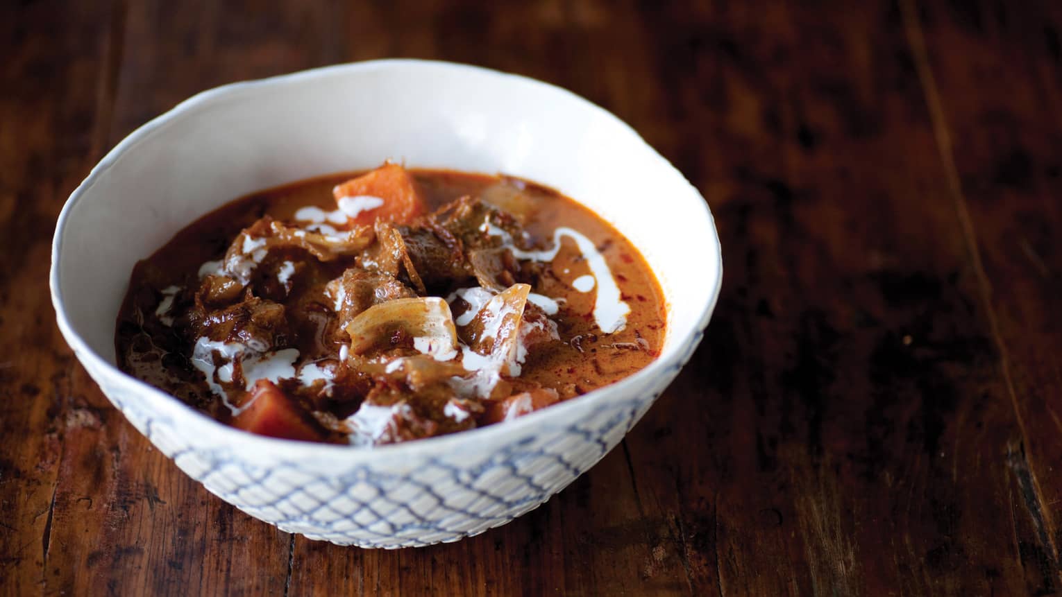 Gaeng Maussaman Nua, slow-cooked Wagyu beef cheek in cardamom-scented southern curry