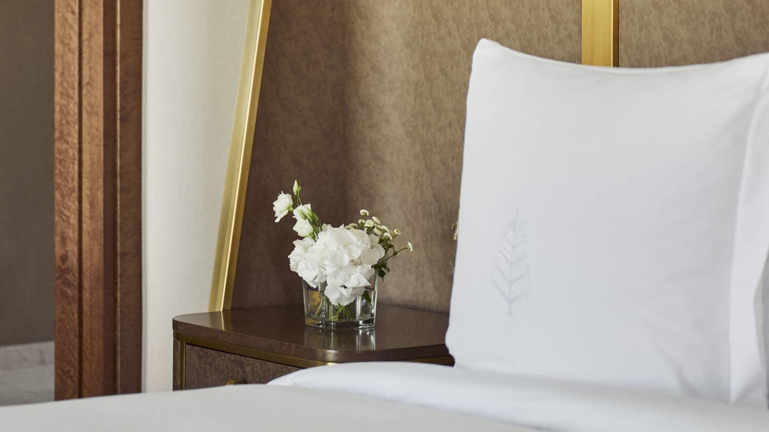 Elegant hotel room bed