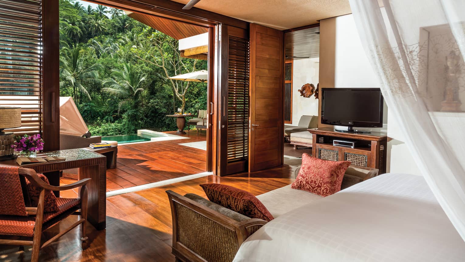 A Riverfront Villa overlooking a forest in Bali