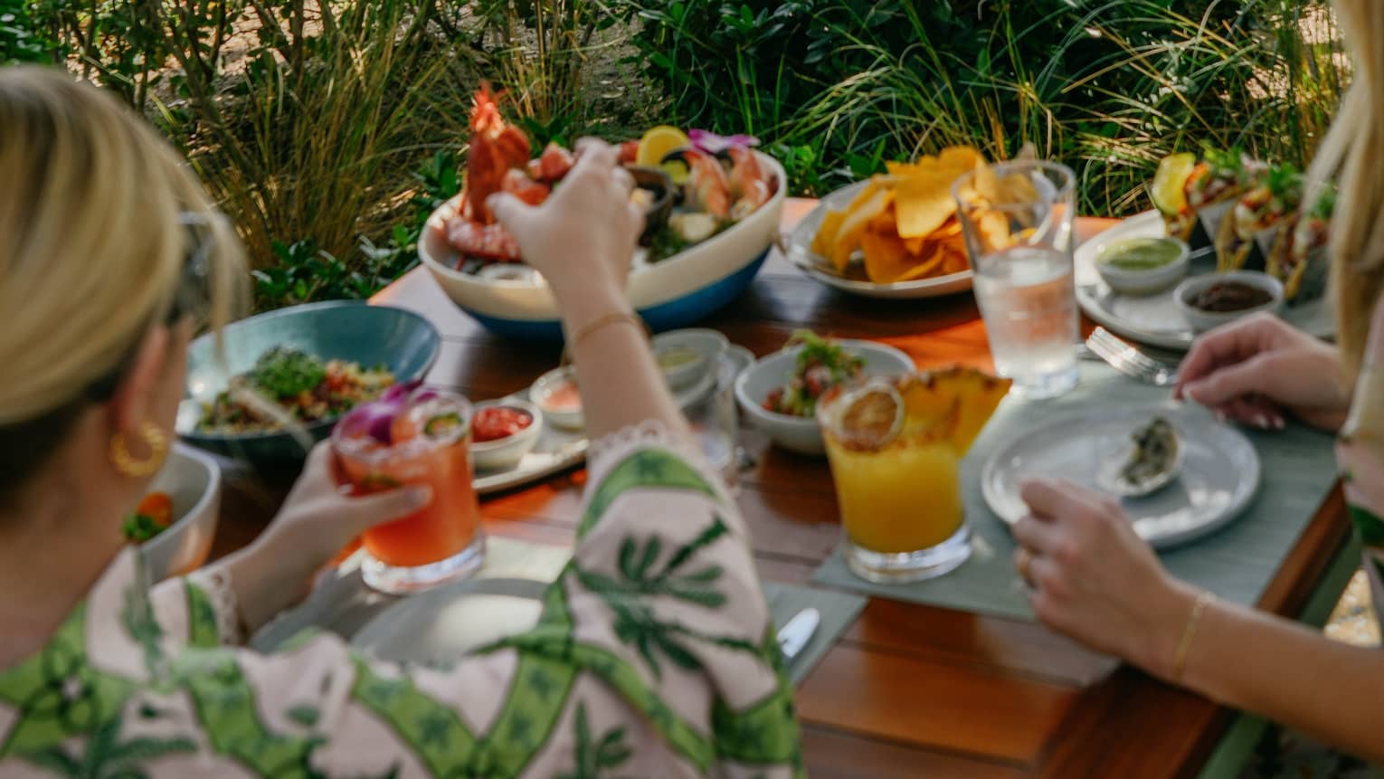 Table set for brunch overlooking the beach