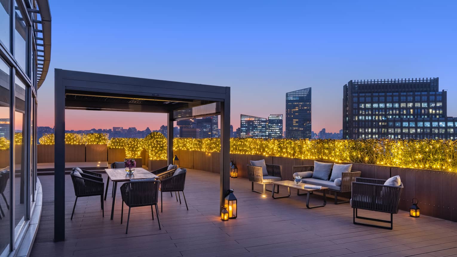 Terrace with city views