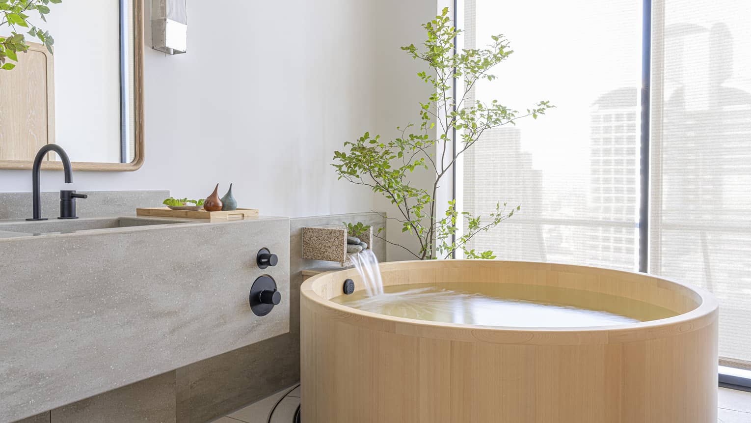 Private tub in spa treatment room at The Spa at Four Seasons Hotel Osaka