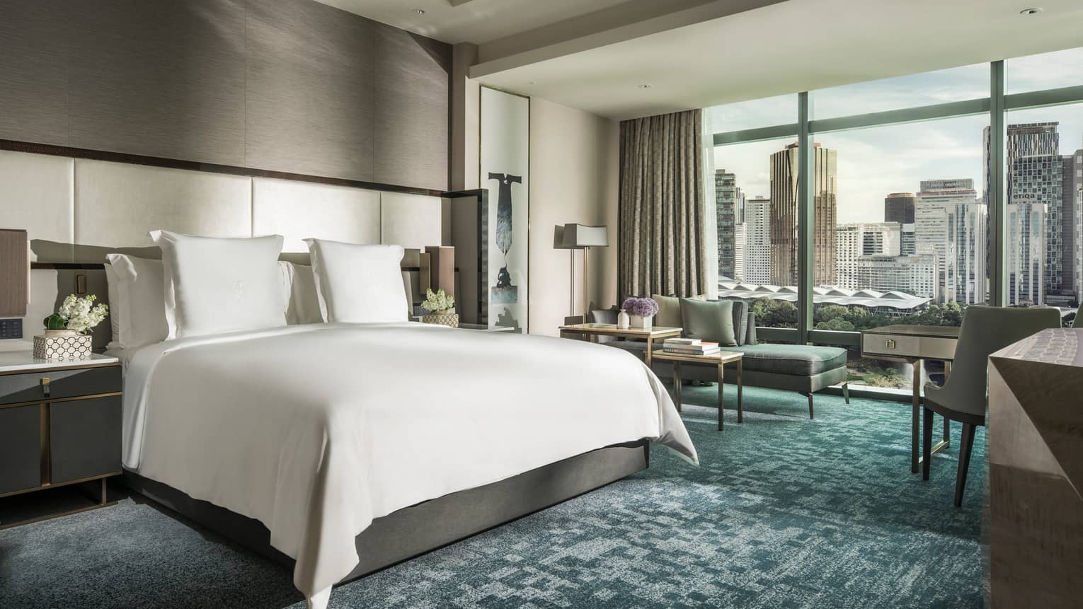 Deluxe King Park-View Room with skyline beyond the window