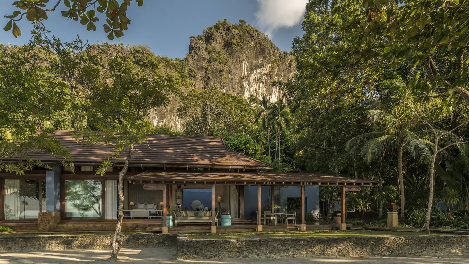 Beach Villa amid tropical trees