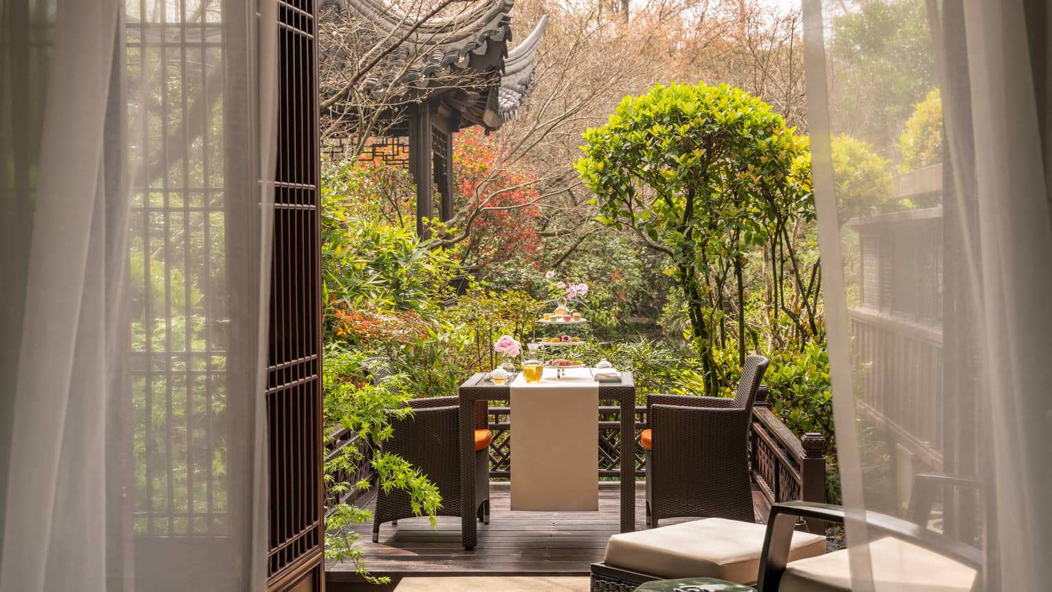 Chinese garden terrace