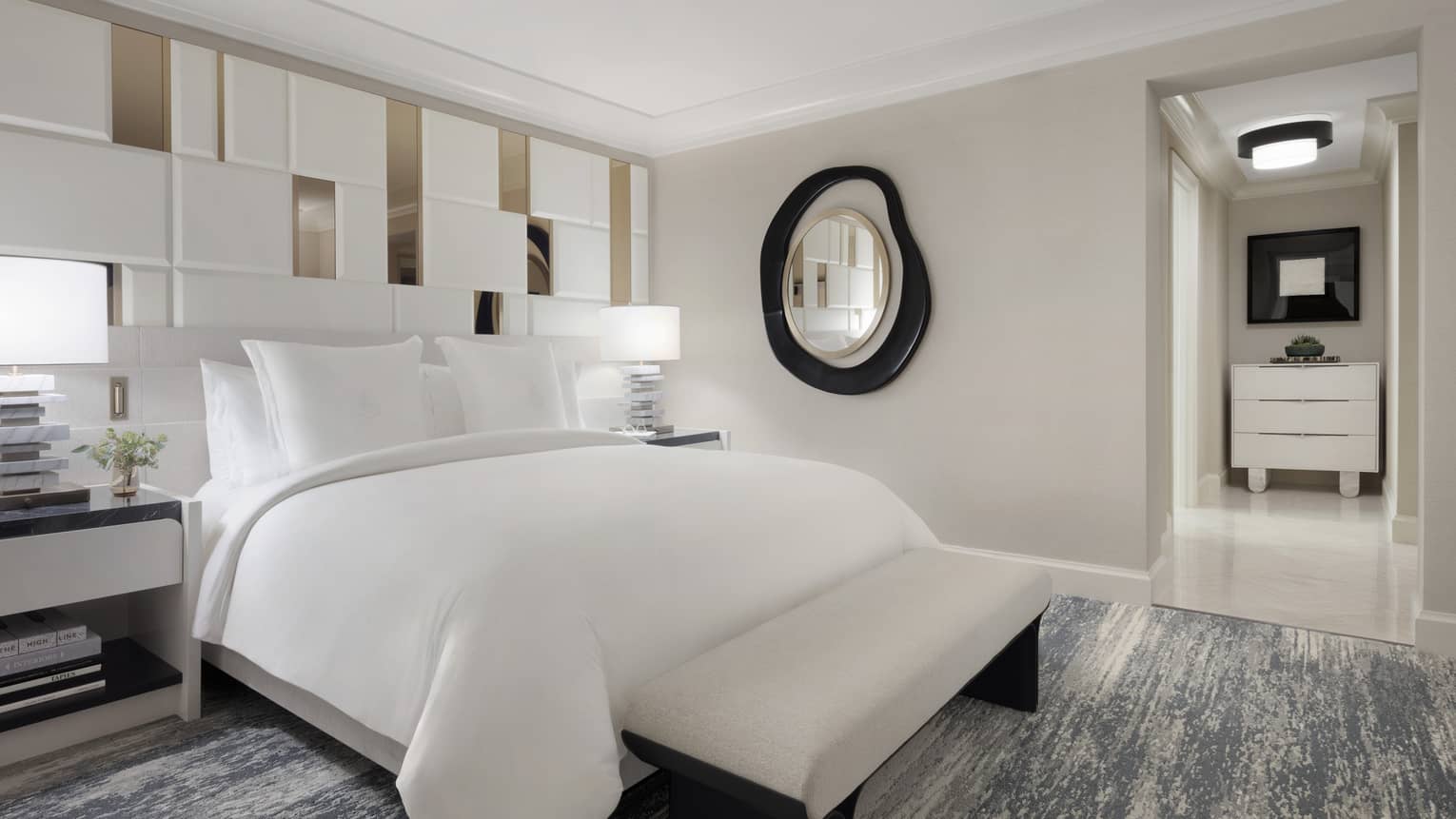 Luxury suite bedroom with king bed at Four Seasons Hotel Las Vegas