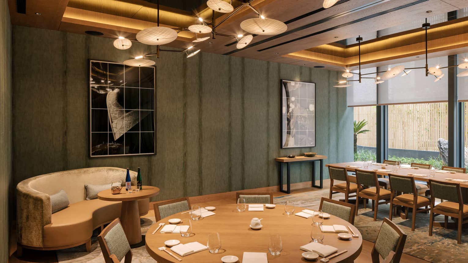 Nobu dining room with views of designer Japanese garden