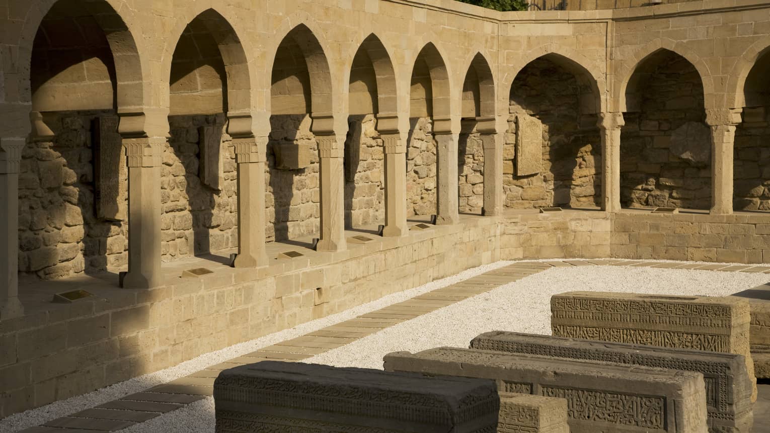 Historic stone pillars in Old bazaar square