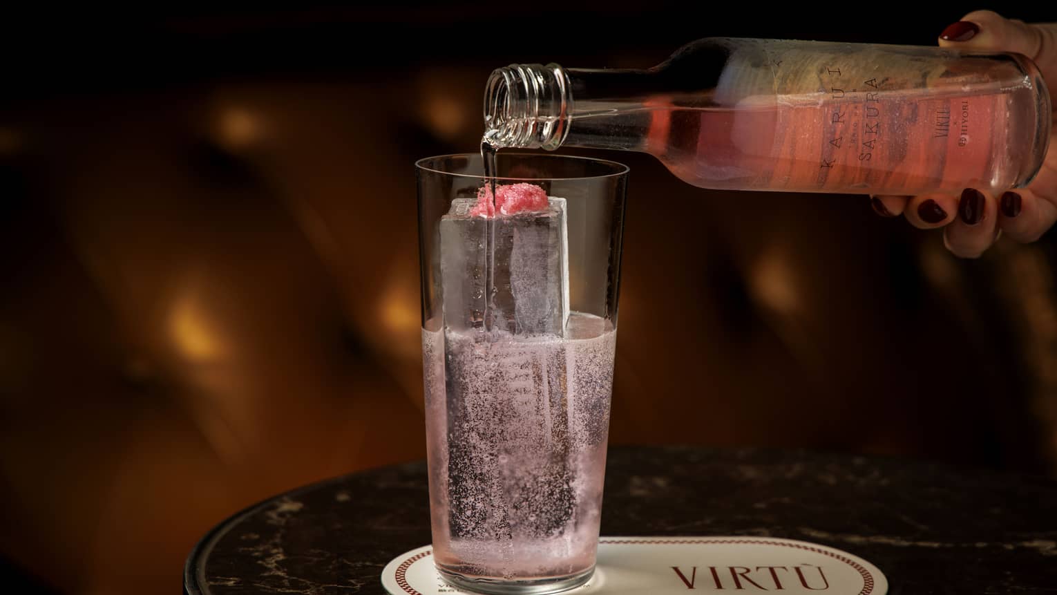 Pink sparkling cocktail