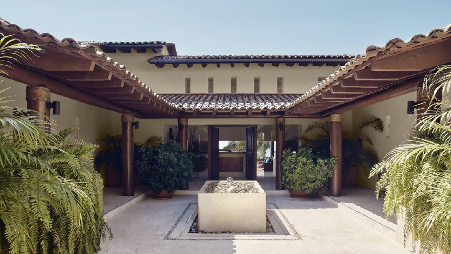Courtyard of private villa in Punta Mita