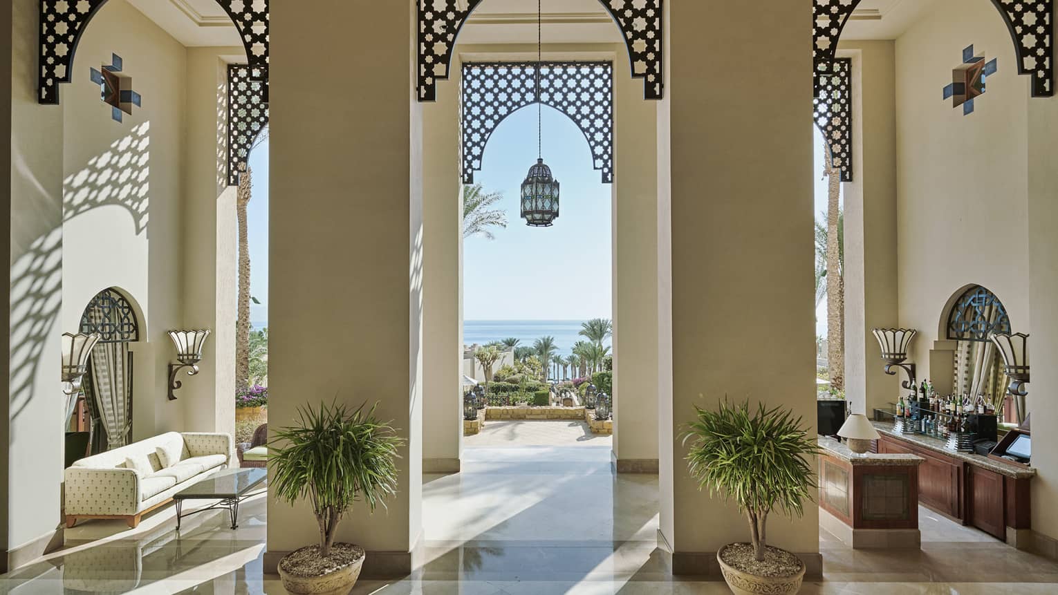 Luxury hotel lobby with elegant interior décor