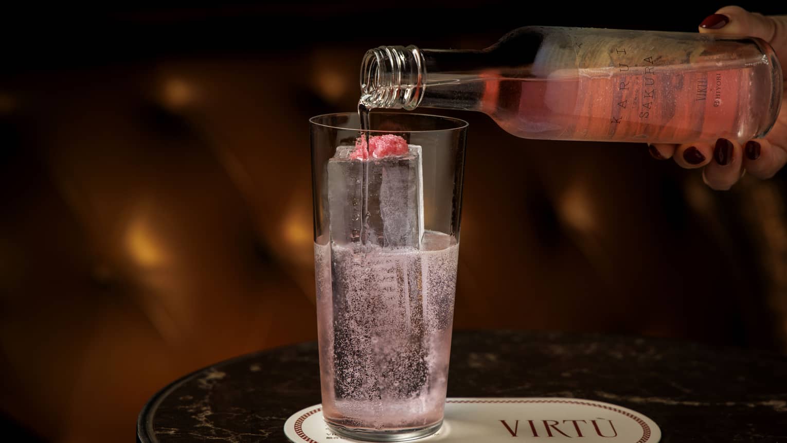 Pink sparkling cocktail