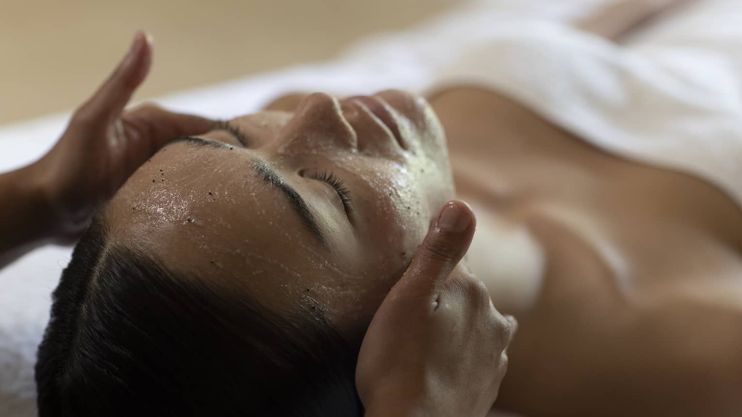 Woman gets facial