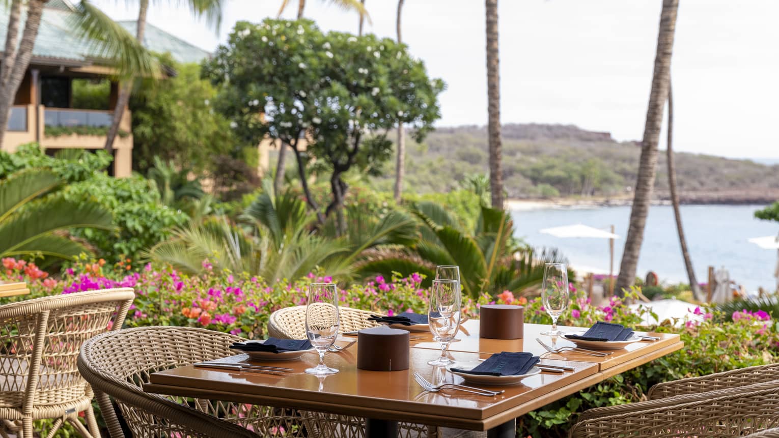 Outdoor restaurant in tropical location