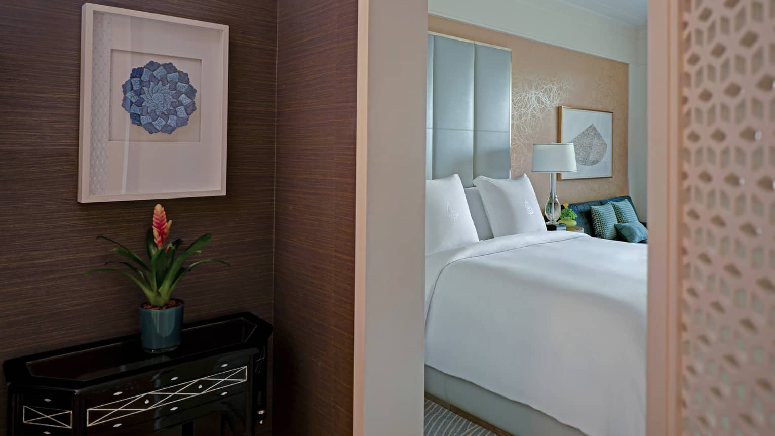 Entryway into a bedroom