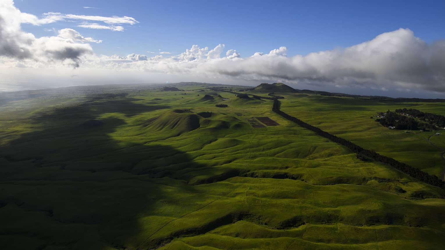 Aerial view of Hualalai, Hawaii green landscape