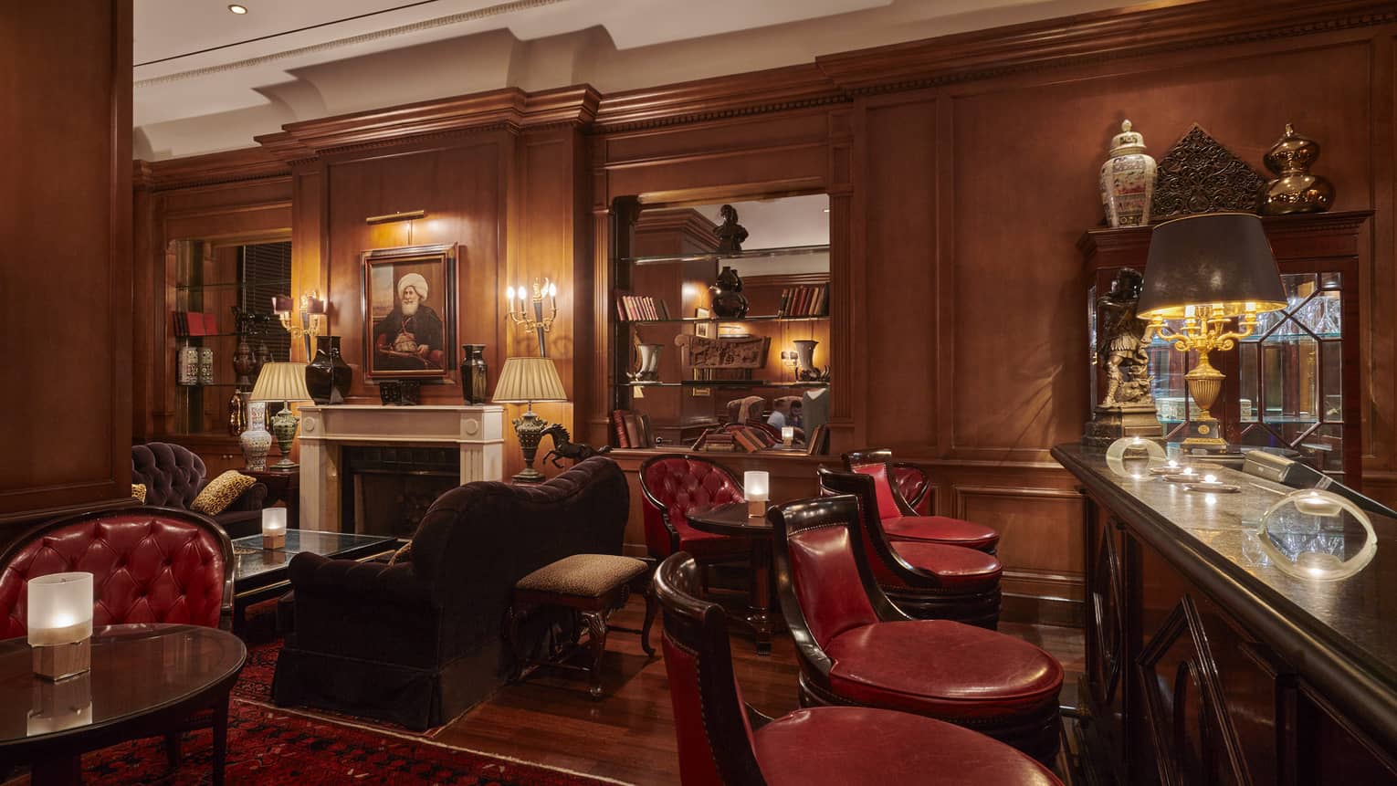 An empty bar at four seasons hotel boston one dalton
