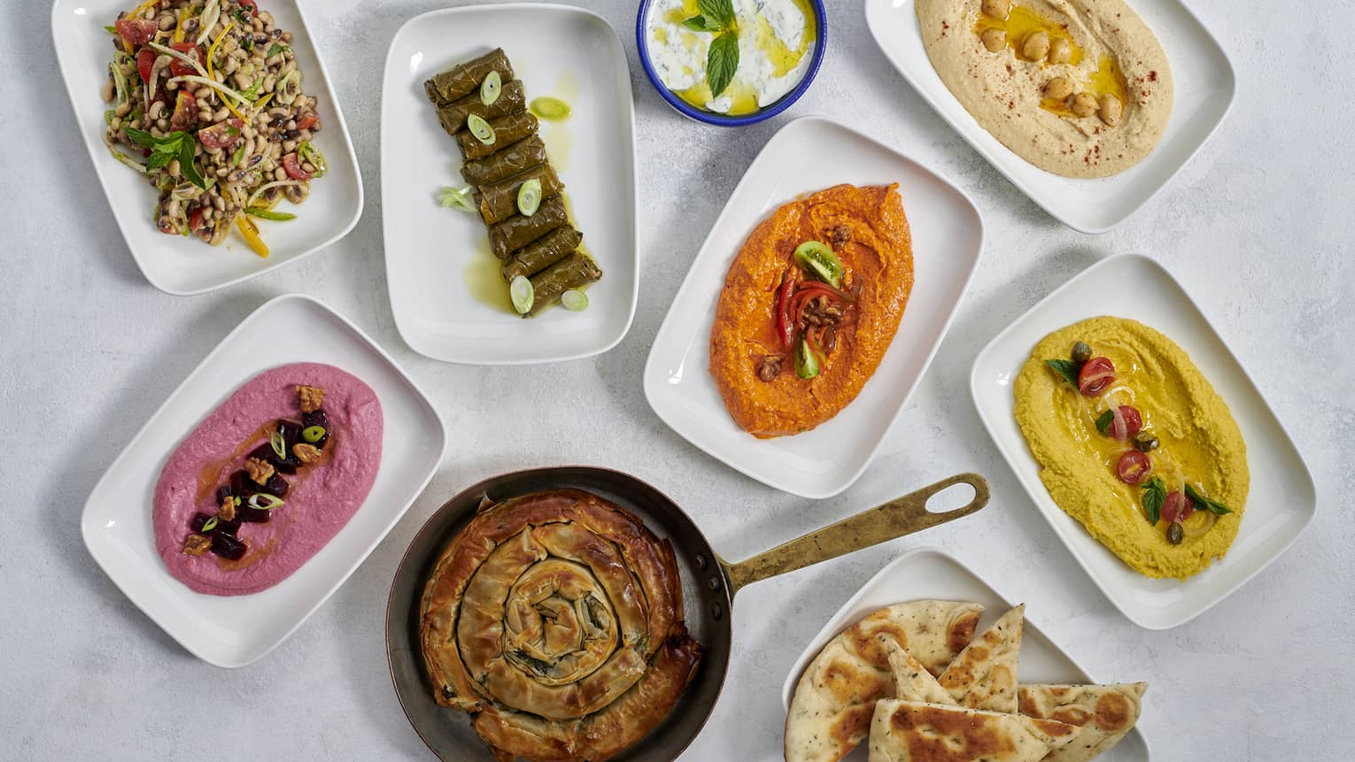 Selection of Greek mezze at Zoe