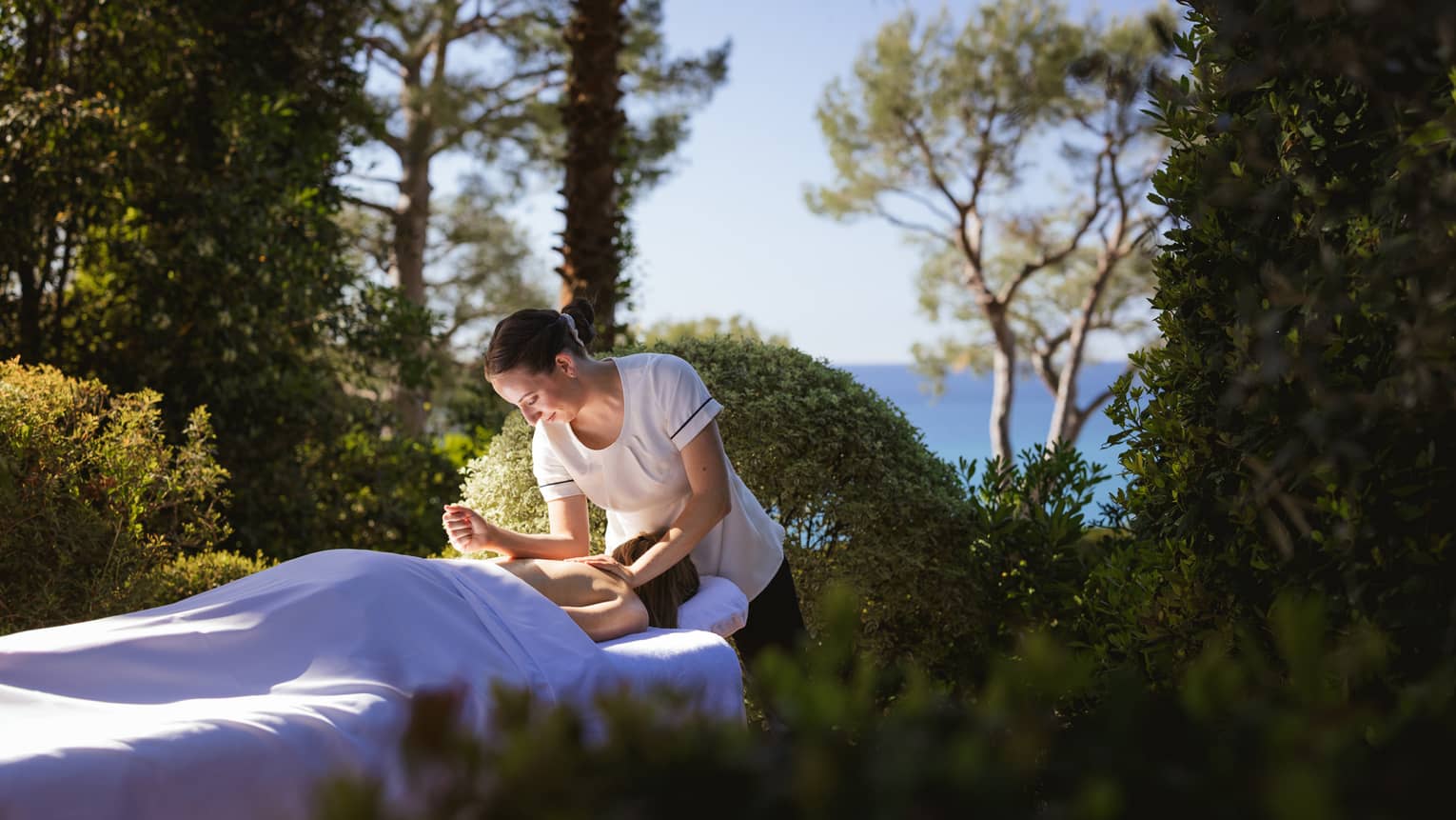 Treatment in luxury spa outdoors
