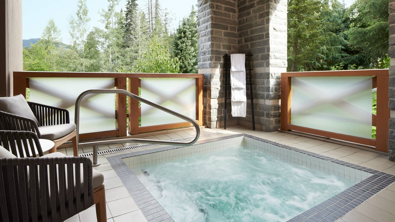 Outdoor hot tub on private terrace