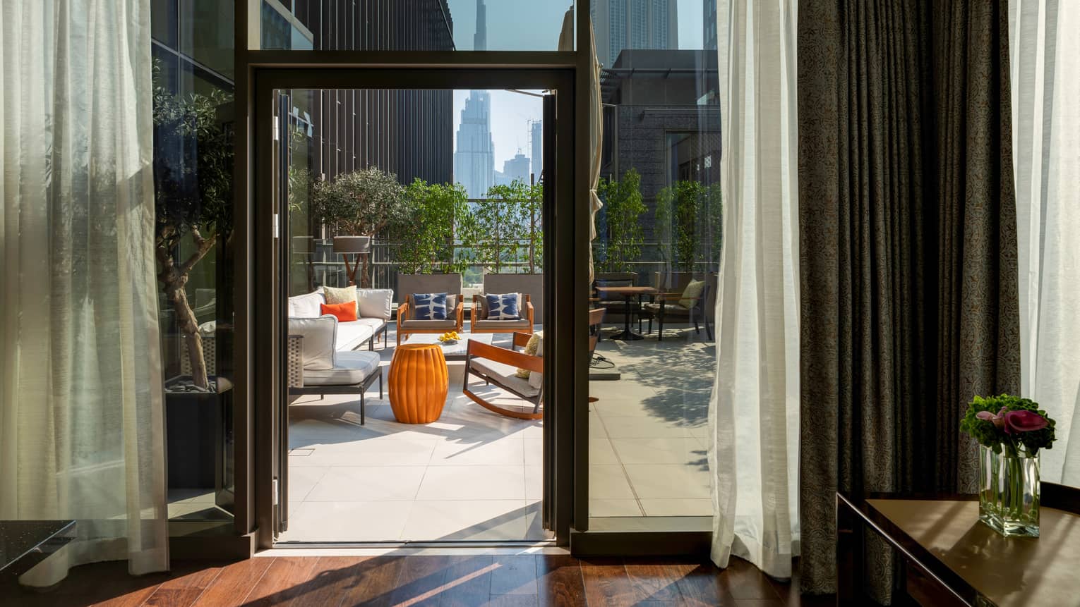 Walk-out terrace in the city