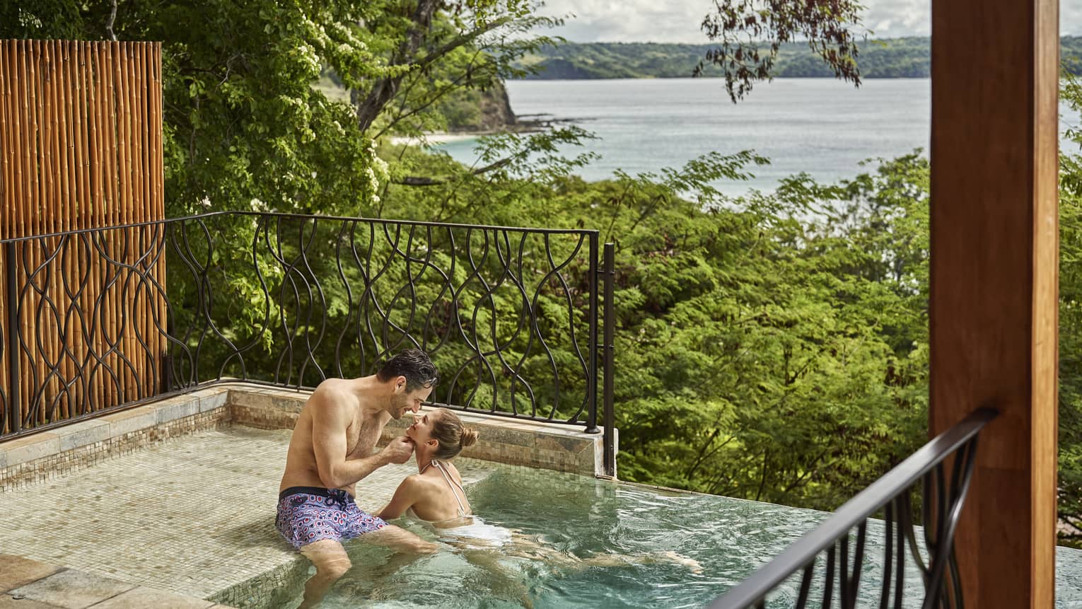 Couple in private plunge pool
