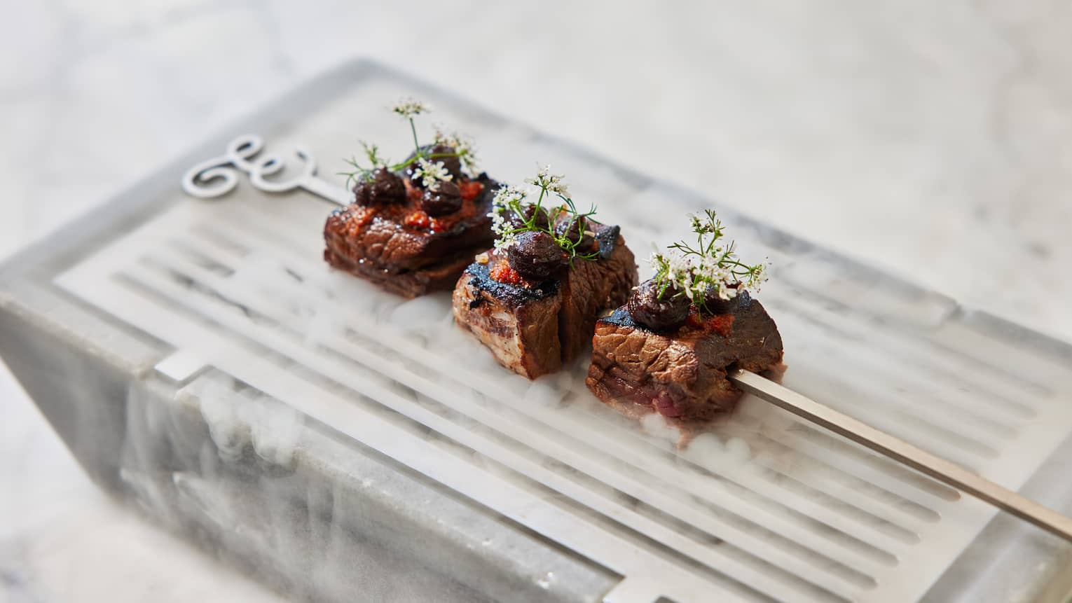 Waygu beef skewers
