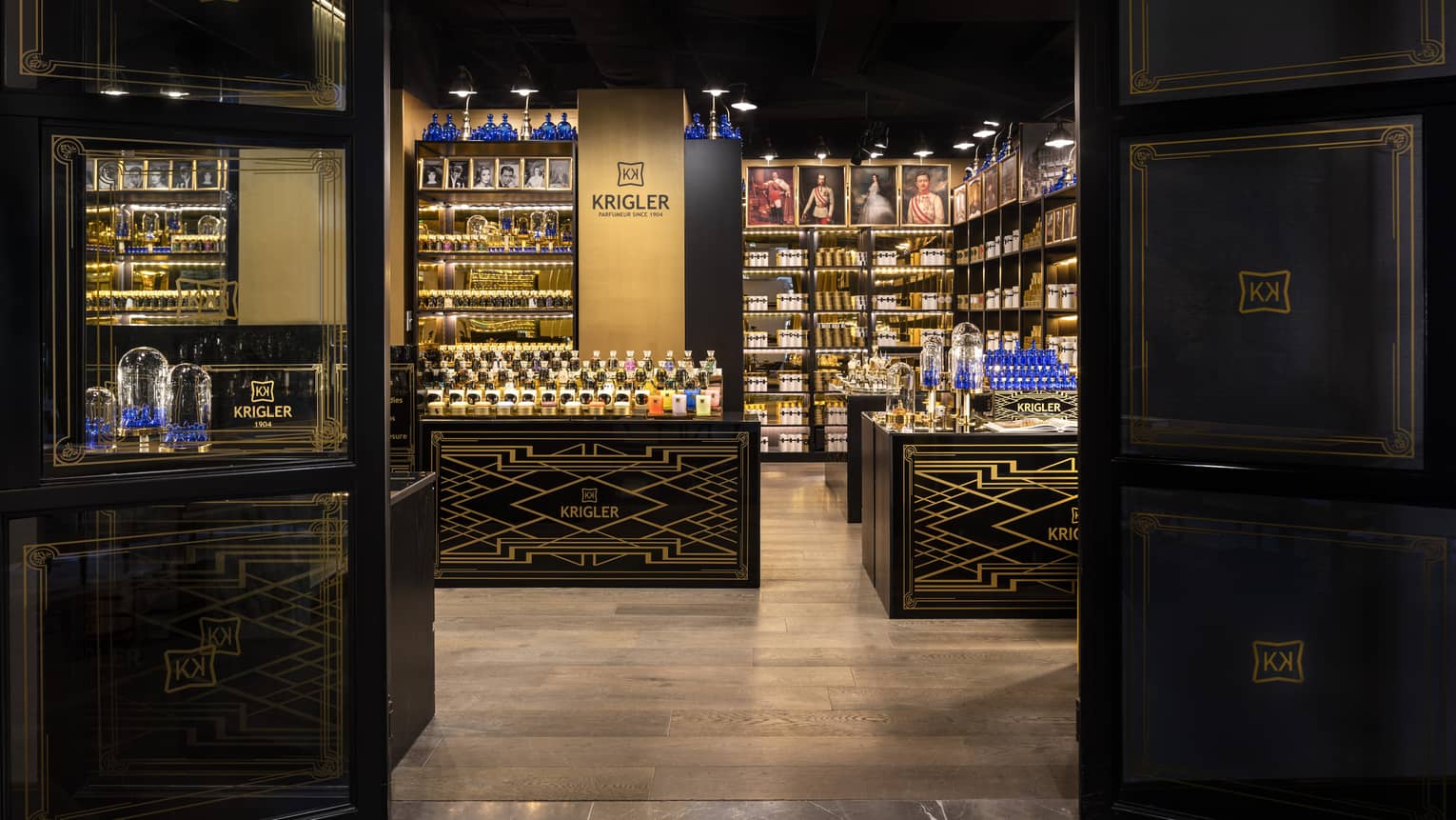The interior of a perfume and candle store.