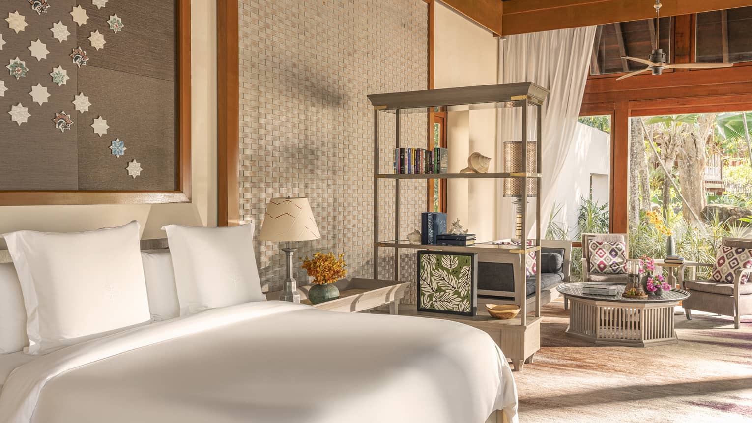 Bedroom with sitting area, opening up to private terrace