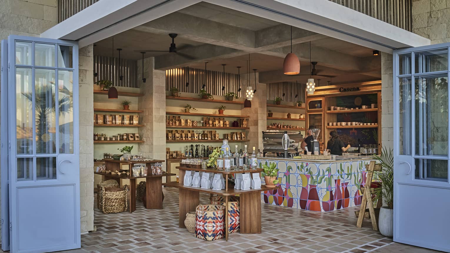 A small shop and bakery with pantry items.