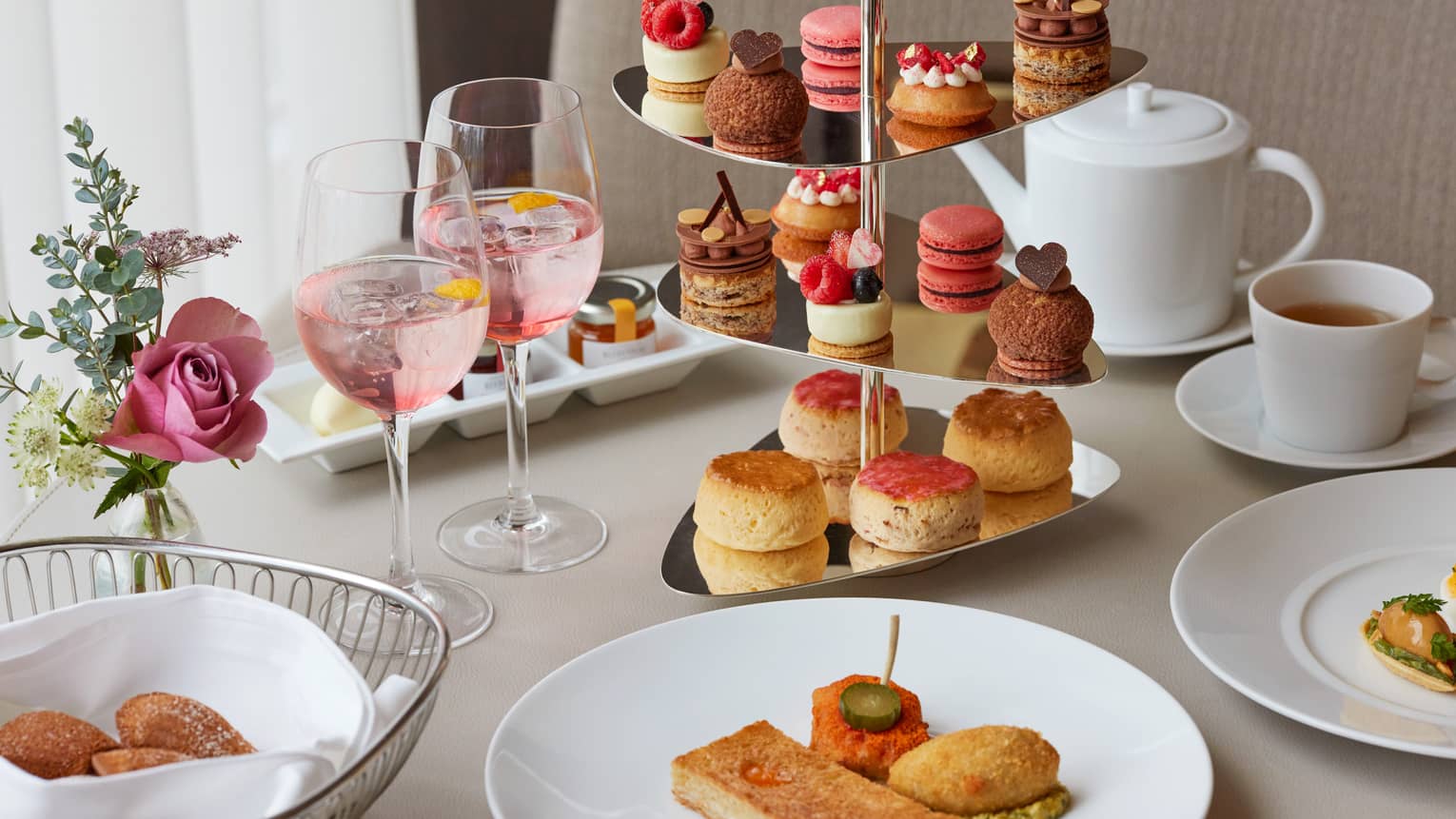 Afternoon Tea spread with sweets and savouries