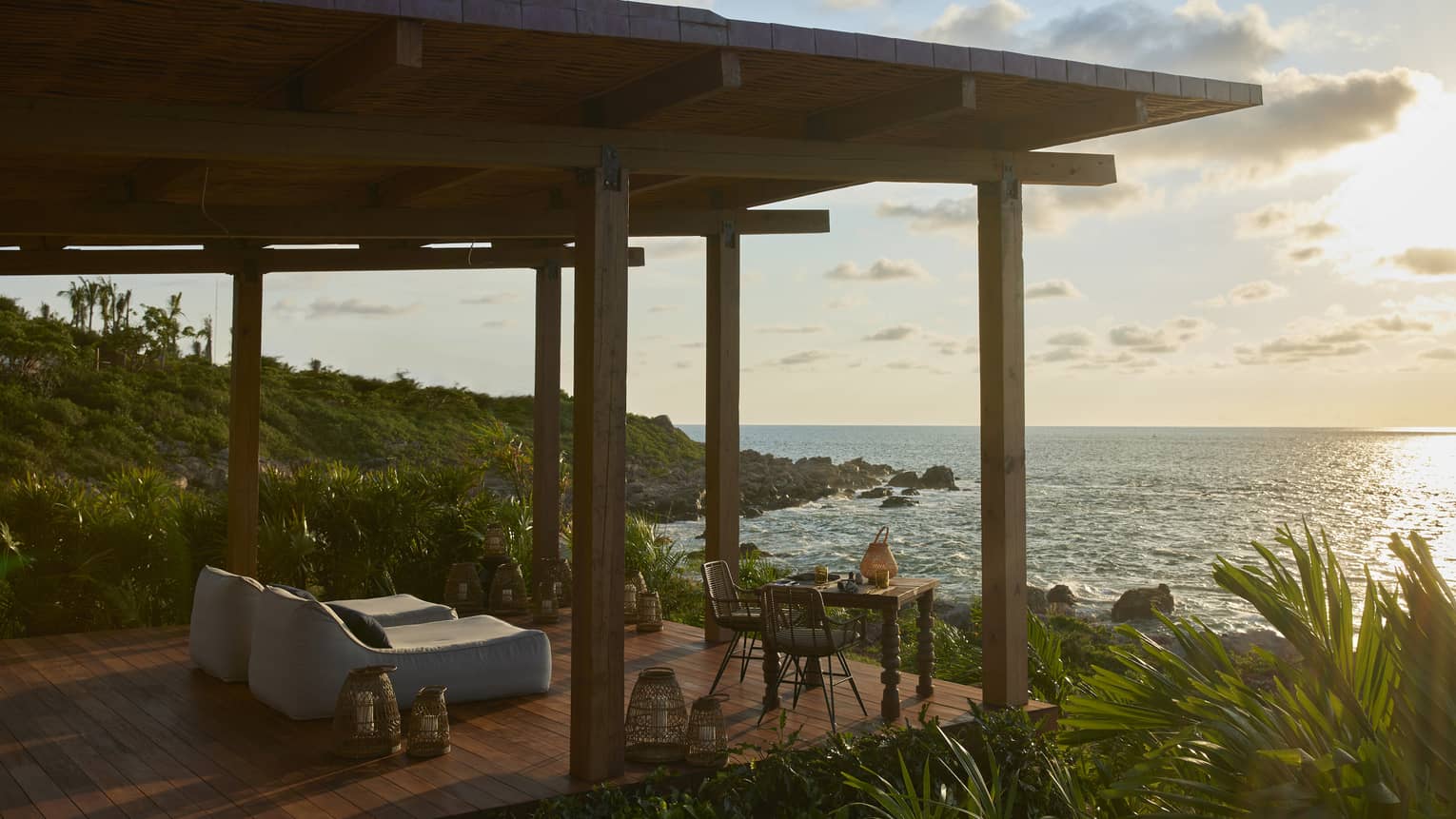 Restaurant terrace overlooking the ocean