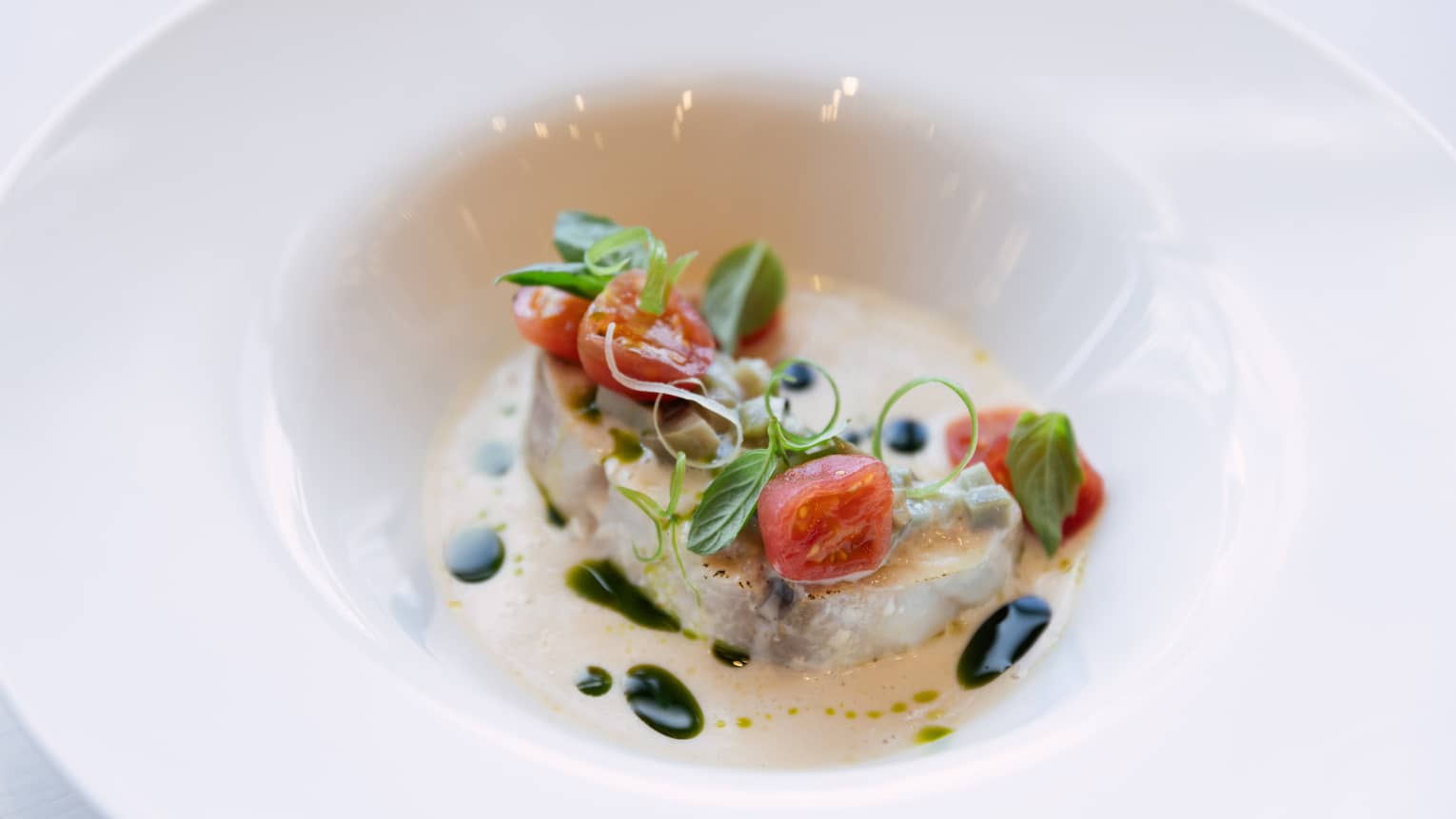 Contemporary seafood dish