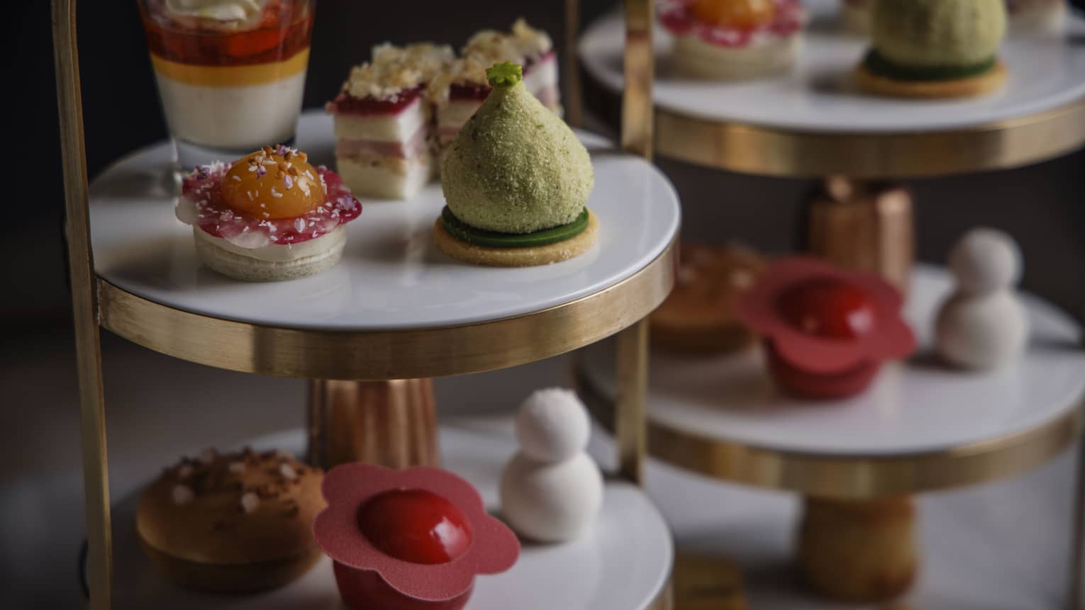 Festive afternoon tea treats on a tiered tray
